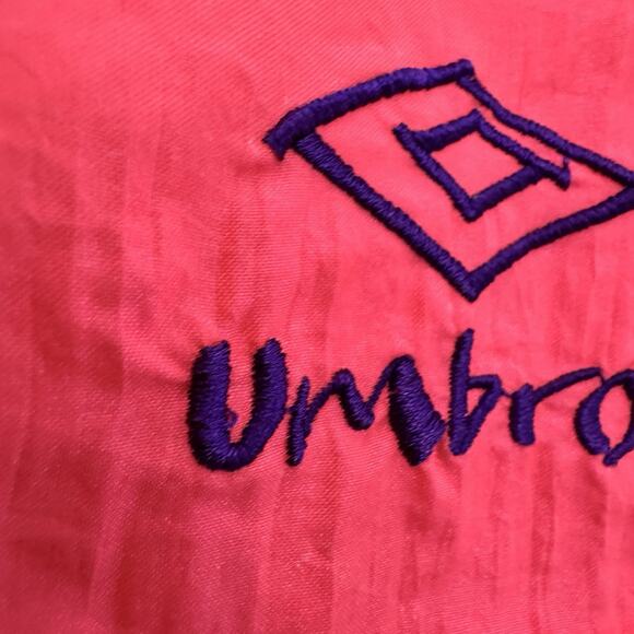 RARE! UMBRO x VINTAGE Shorts Large Nylon USA Made Soccer Neon Pink Purple - Picture 2 of 13